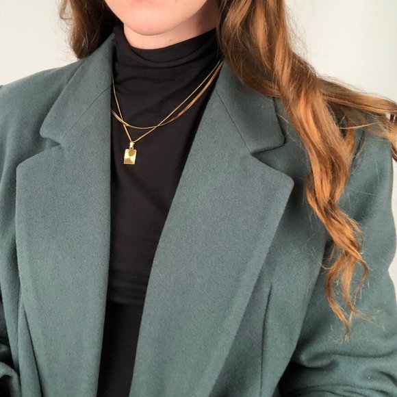 Vintage Cashmere Wool Blend Double Breasted Oversized Preppy Blazer Jacket Coat - Picture 5 of 10